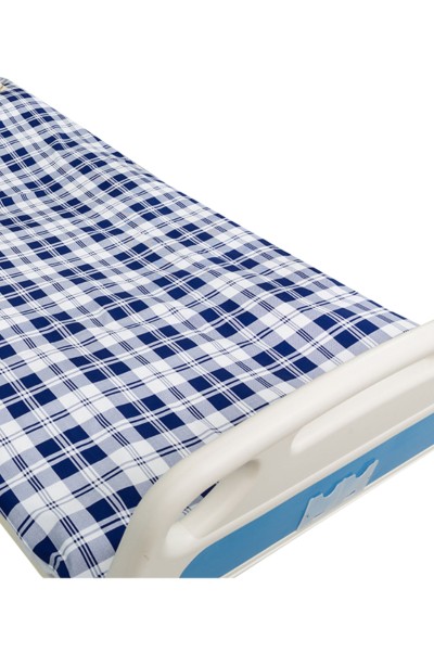 SKMPBH003 design hospital bed nursing bedding three-piece set pure cotton blue and white strip bed sheet quilt cover quilt cover pillowcase back view